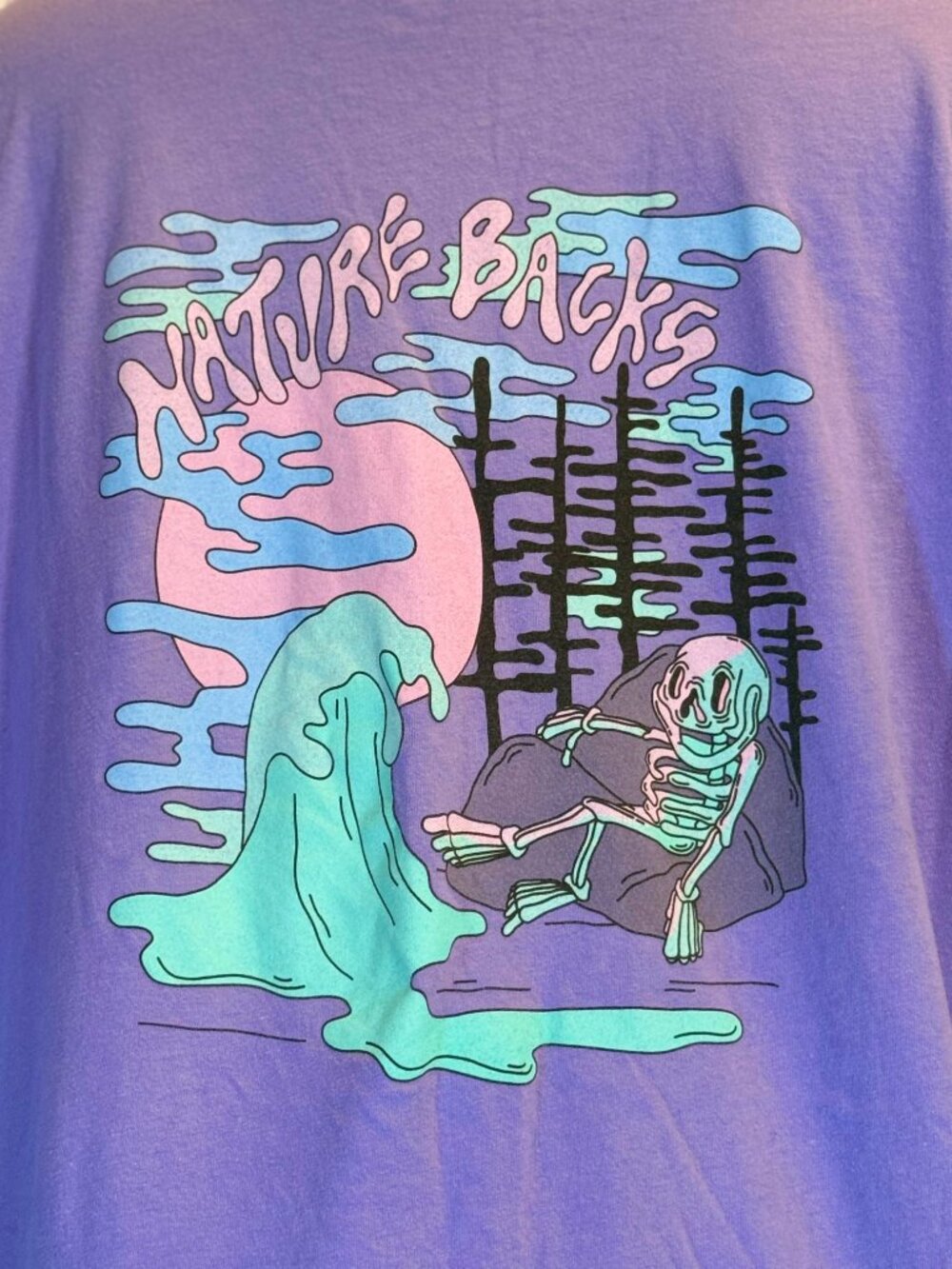 Nature Backs Purple Skeleton Freeze LS Tshirt Women's XL